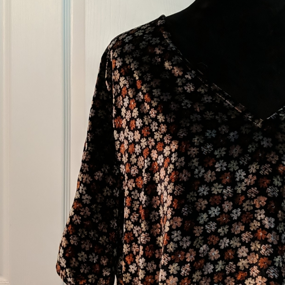 Madewell velvet top with florals